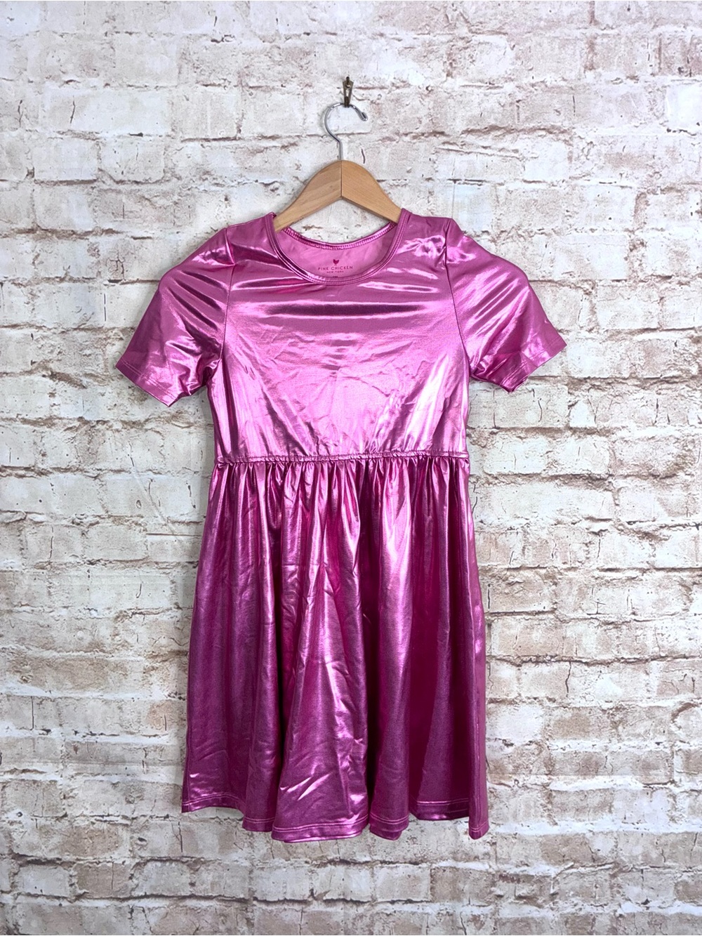 Pink Chicken Girls Lame Steph Dress in Pink Size 12Y - Picture 2 of 5
